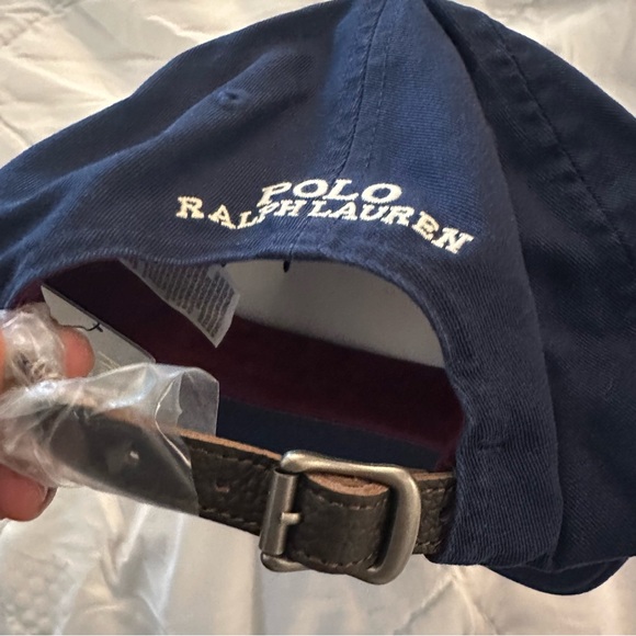 Polo Ralph Lauren Bear Chino Baseball Cap w/ Leather Strap | Navy Blue | New - Picture 5 of 7